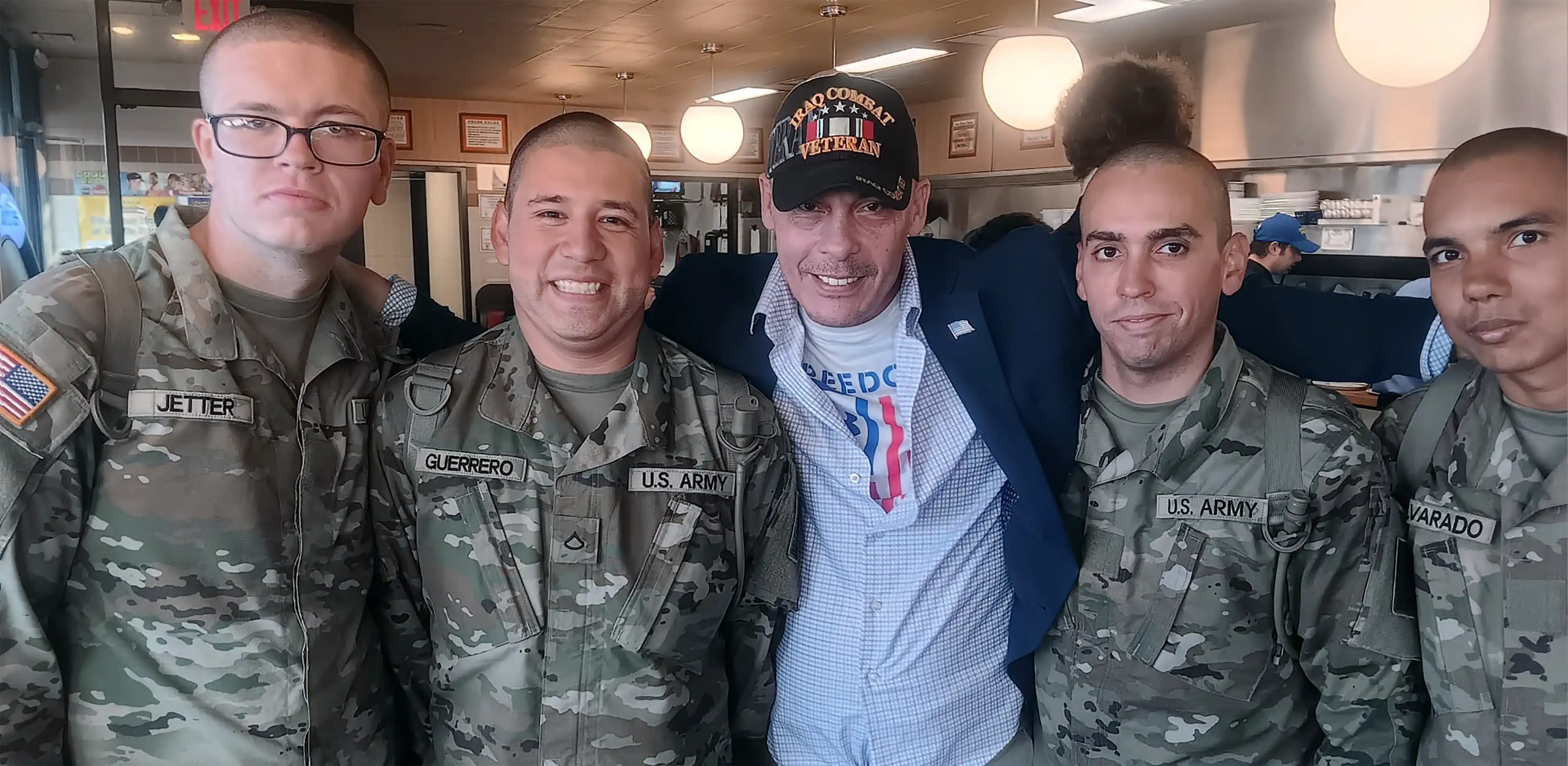 Celebrating Soldiers graduating from Basic Training, Veteran David Haave supporting our troops.